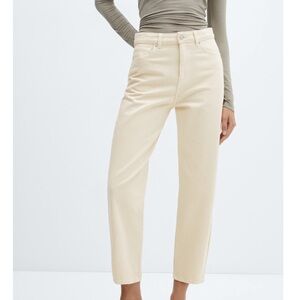 Mango High Waist Slouchy Pants - Ecru